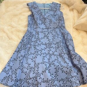 Draper James Sky Blue Dress with Black Floral Accents